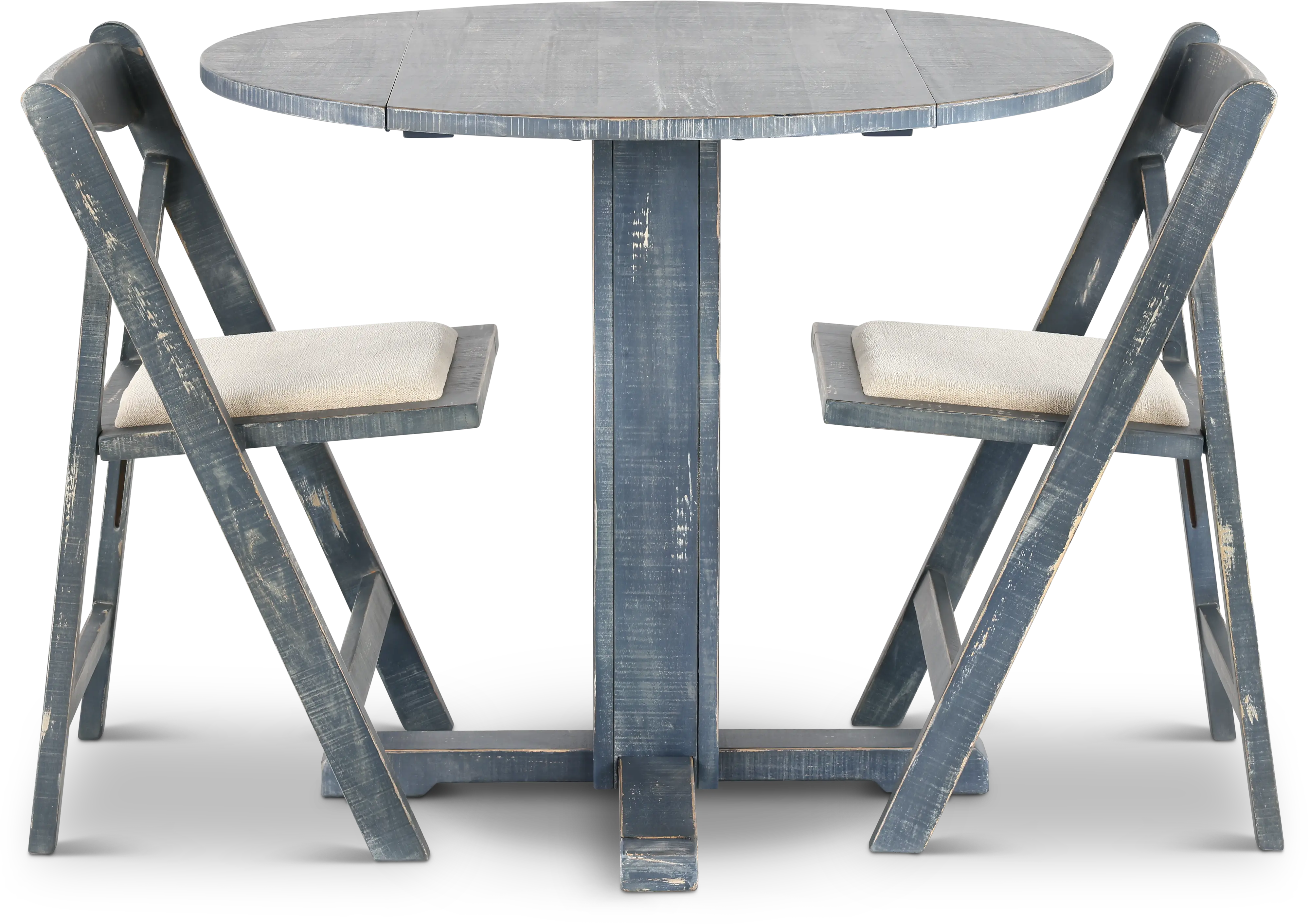 Beach Haven Blue 3 Piece Drop-Leaf Dining Set-1