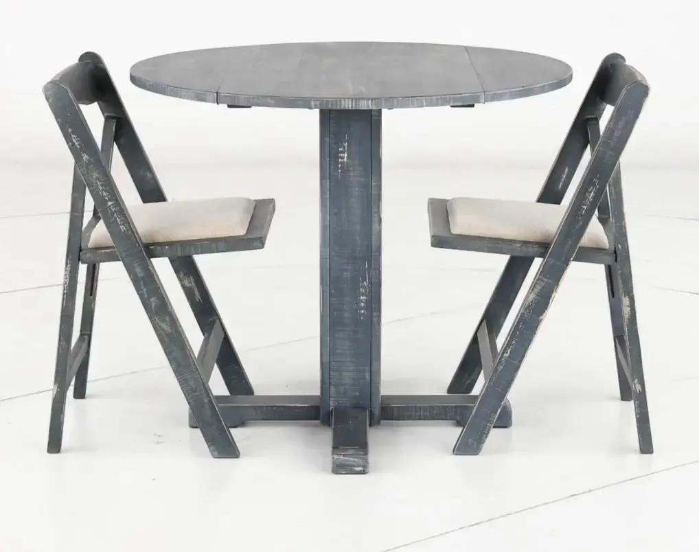 Beach Haven Blue 3 Piece Drop-Leaf Dining Set-5