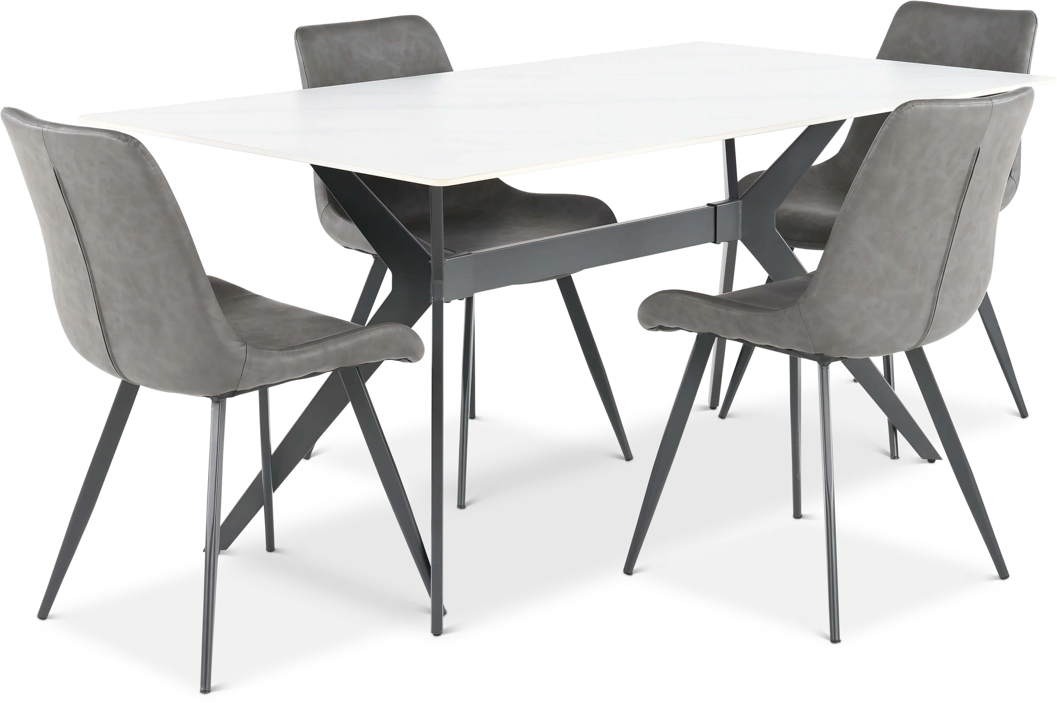 Brixley White and Dark Gray 5 Piece Dining Set-1