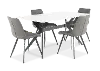 Brixley White and Dark Gray 5-Piece Dining Set