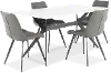 Brixley White and Dark Gray 5-Piece Dining Set