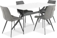 Brixley White and Dark Gray 5 Piece Dining Set