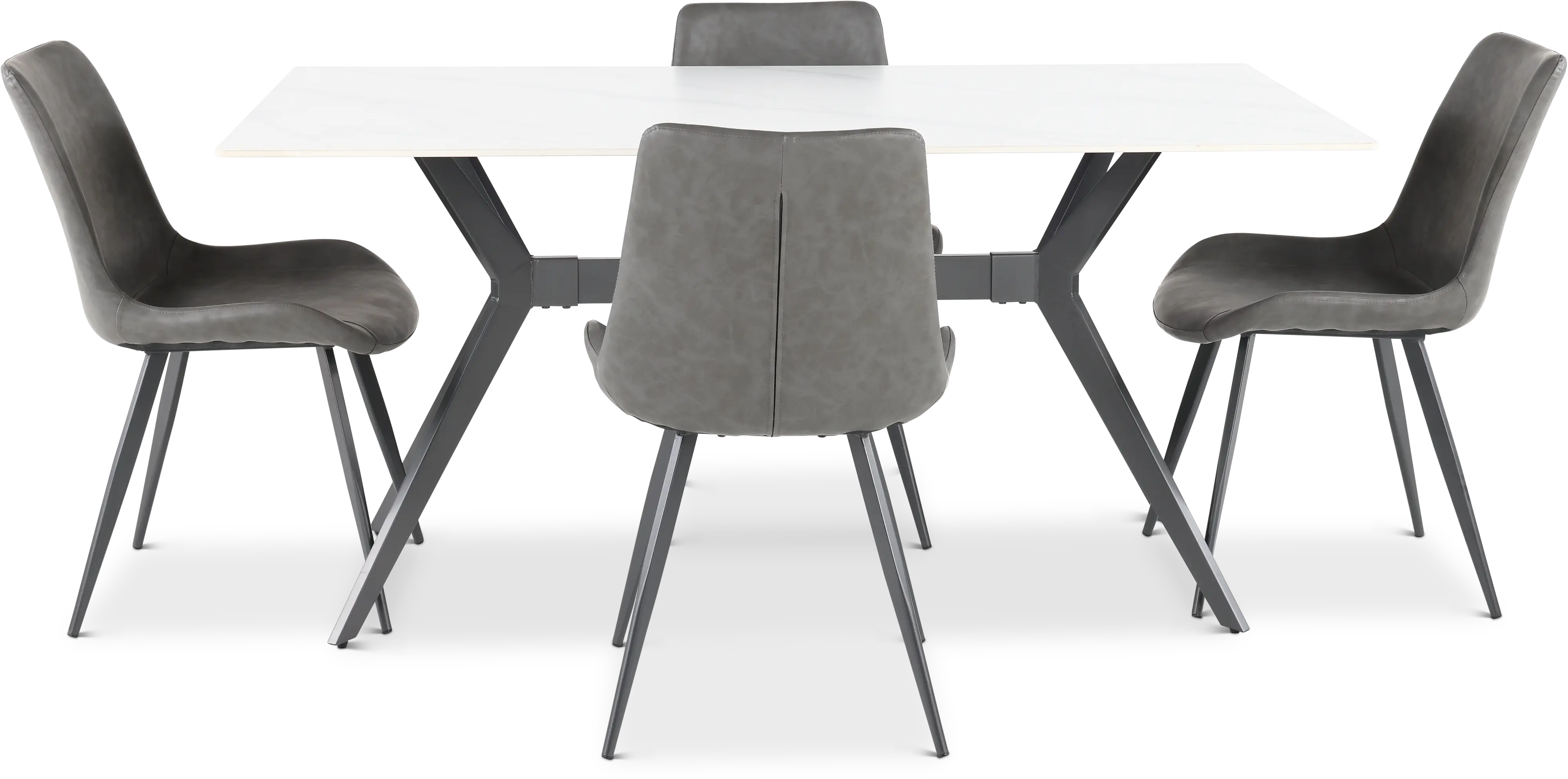 Brixley White and Dark Gray 5 Piece Dining Set-4