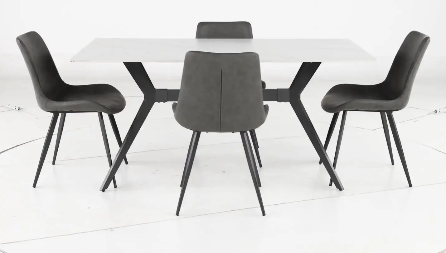 Brixley White and Dark Gray 5 Piece Dining Set-5