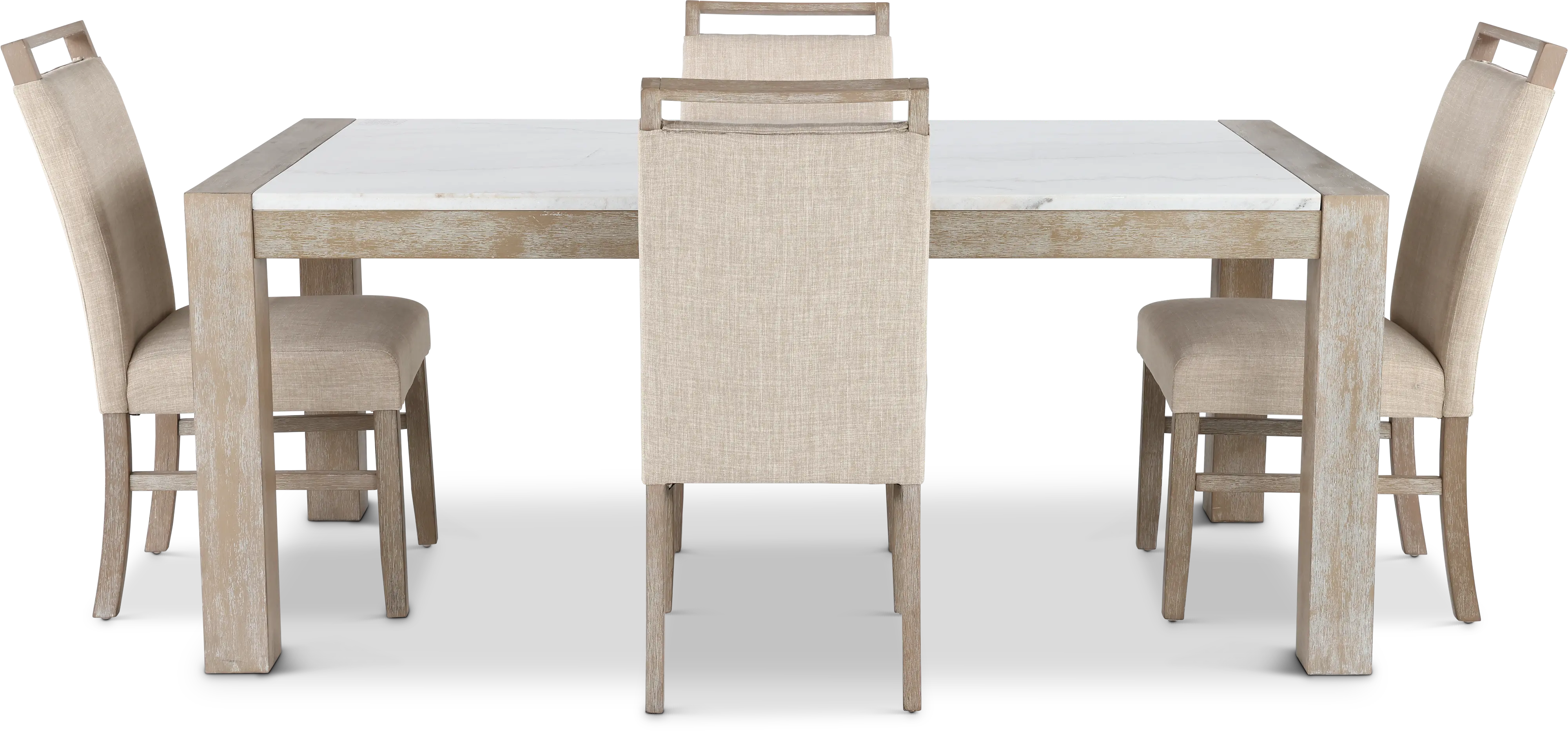 Nina Beige and White 5 Piece Dining Set-4