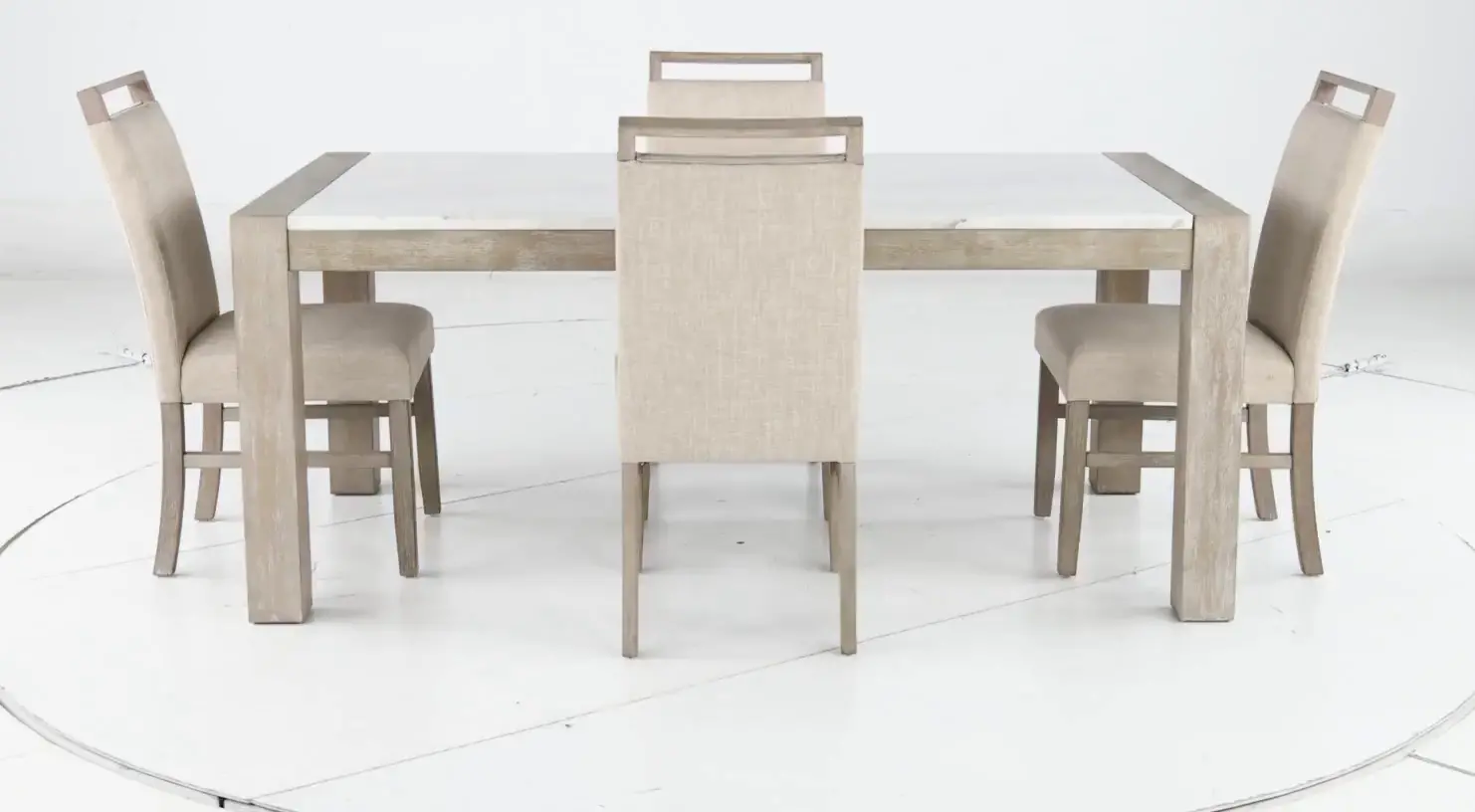 Nina Beige and White 5 Piece Dining Set-5
