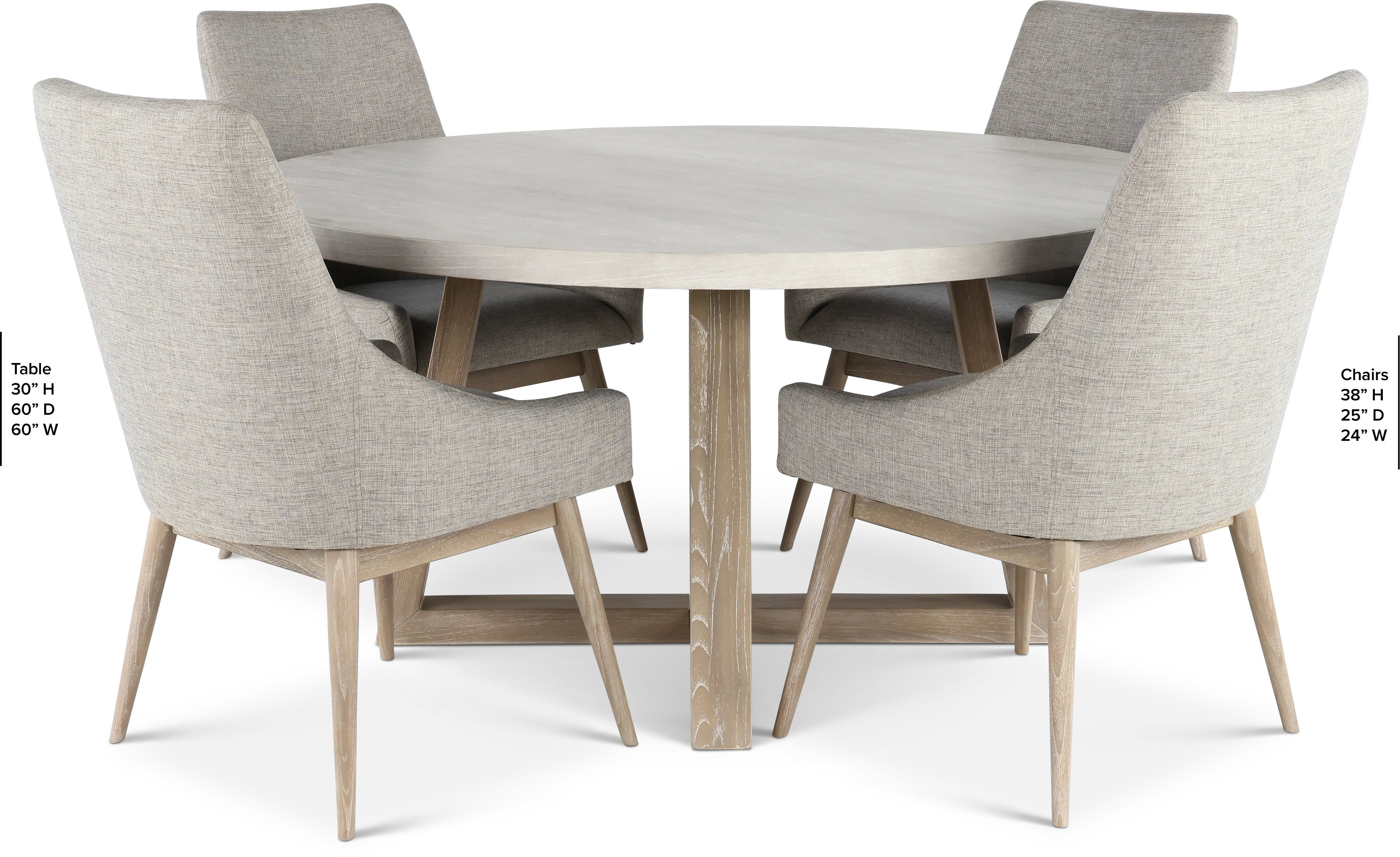 Olivia Wheat Beige and Gray 5 Piece Dining Set-3