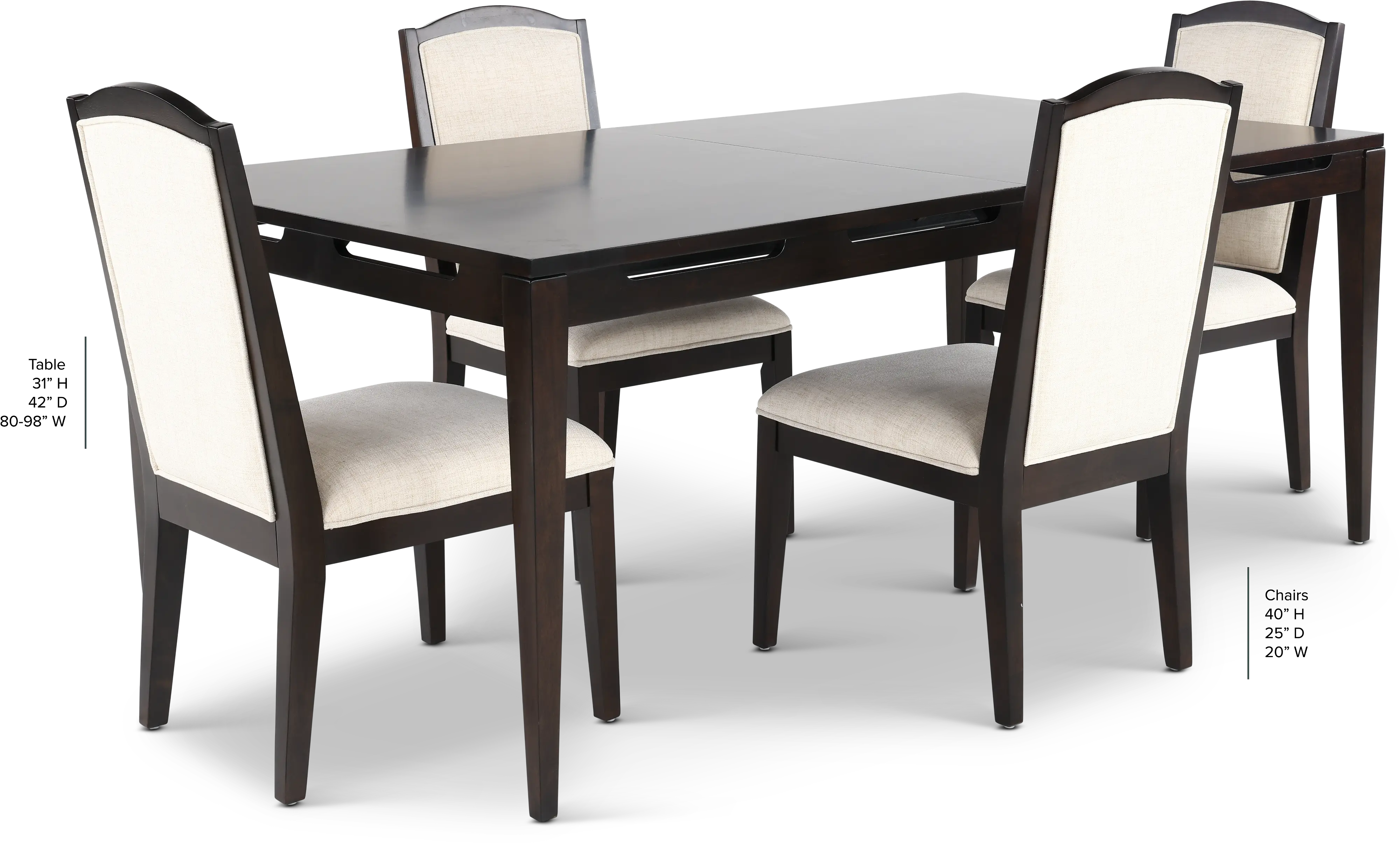 Sutton Dark Brown 5 Piece Dining Set-3
