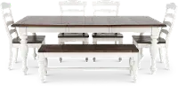 Pasadena White and Brown 6 Piece Dining Set