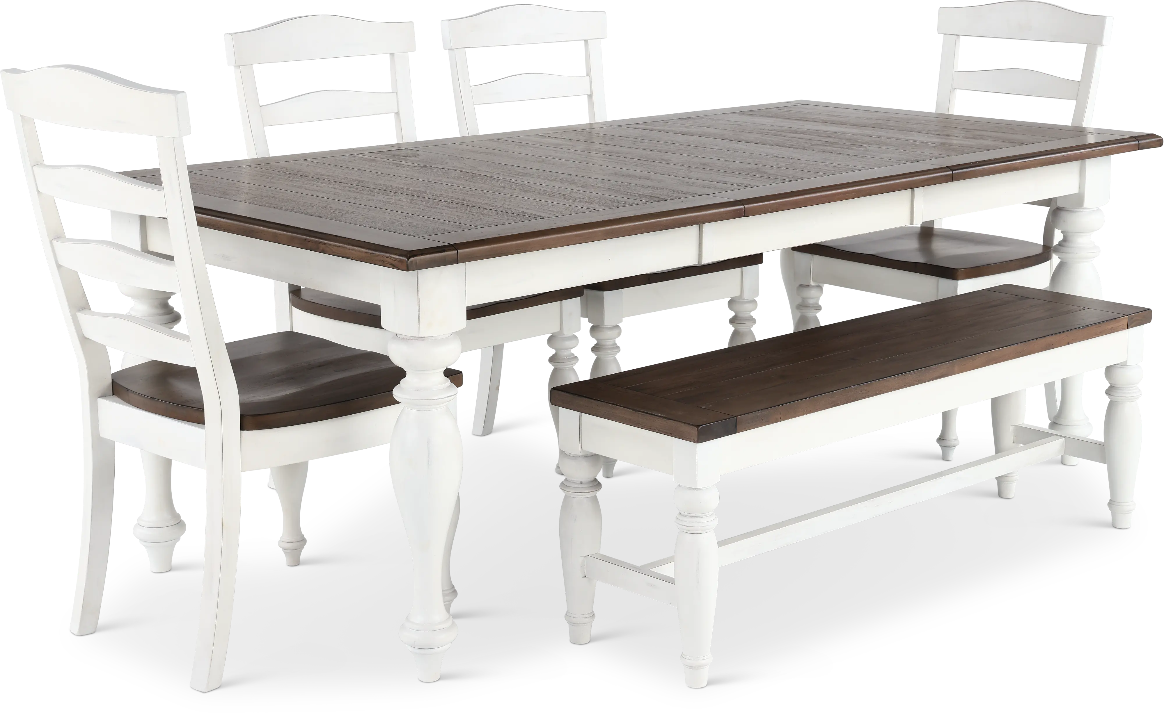 Pasadena White and Brown 6 Piece Dining Set-4