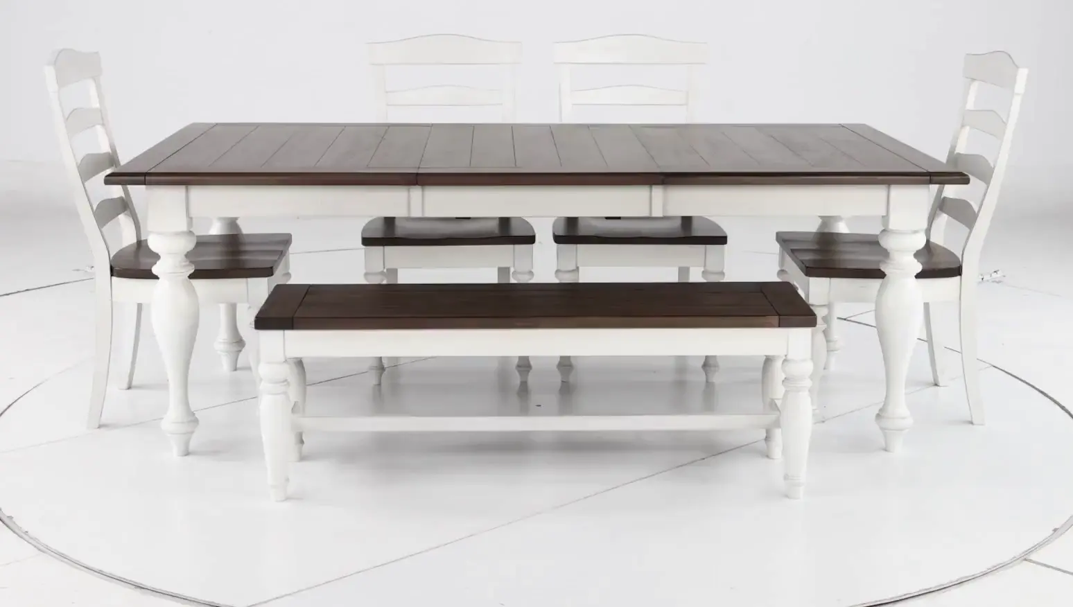 Pasadena White and Brown 6 Piece Dining Set-5