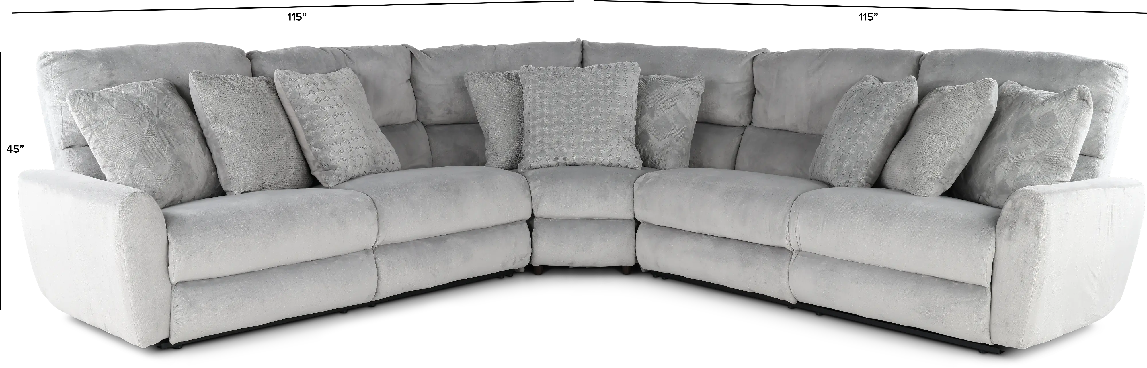 3PC/PWR/MAJESTY/SHRK Majesty Gray 3 Piece Power Reclining Sectional-3