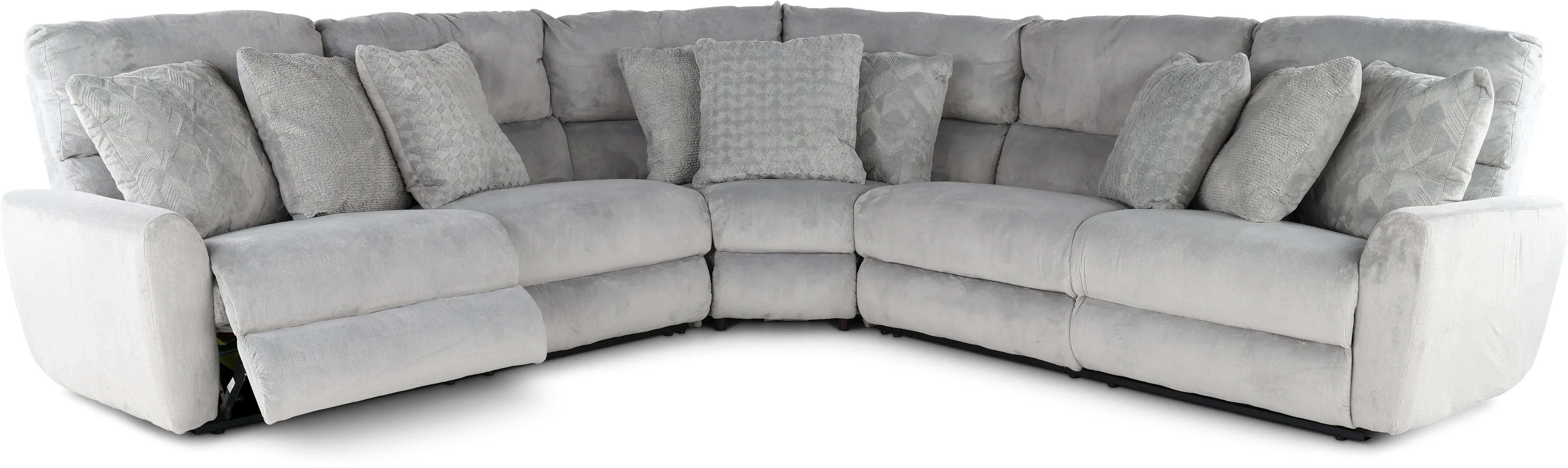 3PC/PWR/MAJESTY/SHRK Majesty Gray 3 Piece Power Reclining Sectional-4