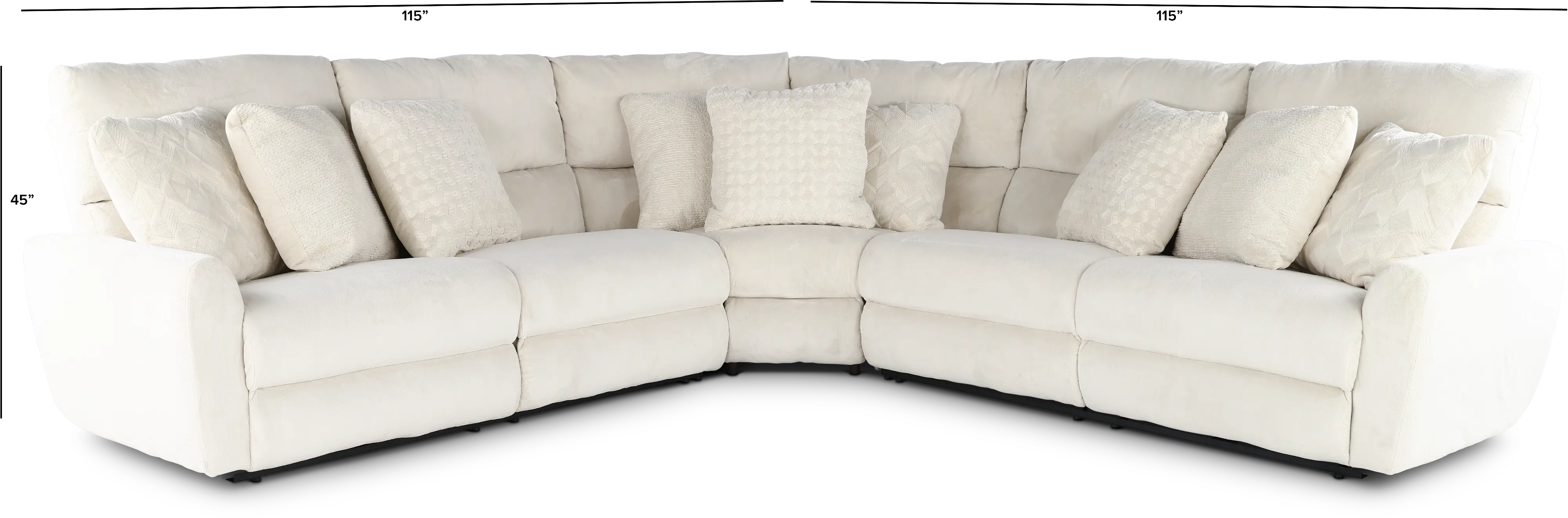 3PC/PWR/MAJESTY/WHTE Majesty White 3-Piece Power Reclining Sectional-3
