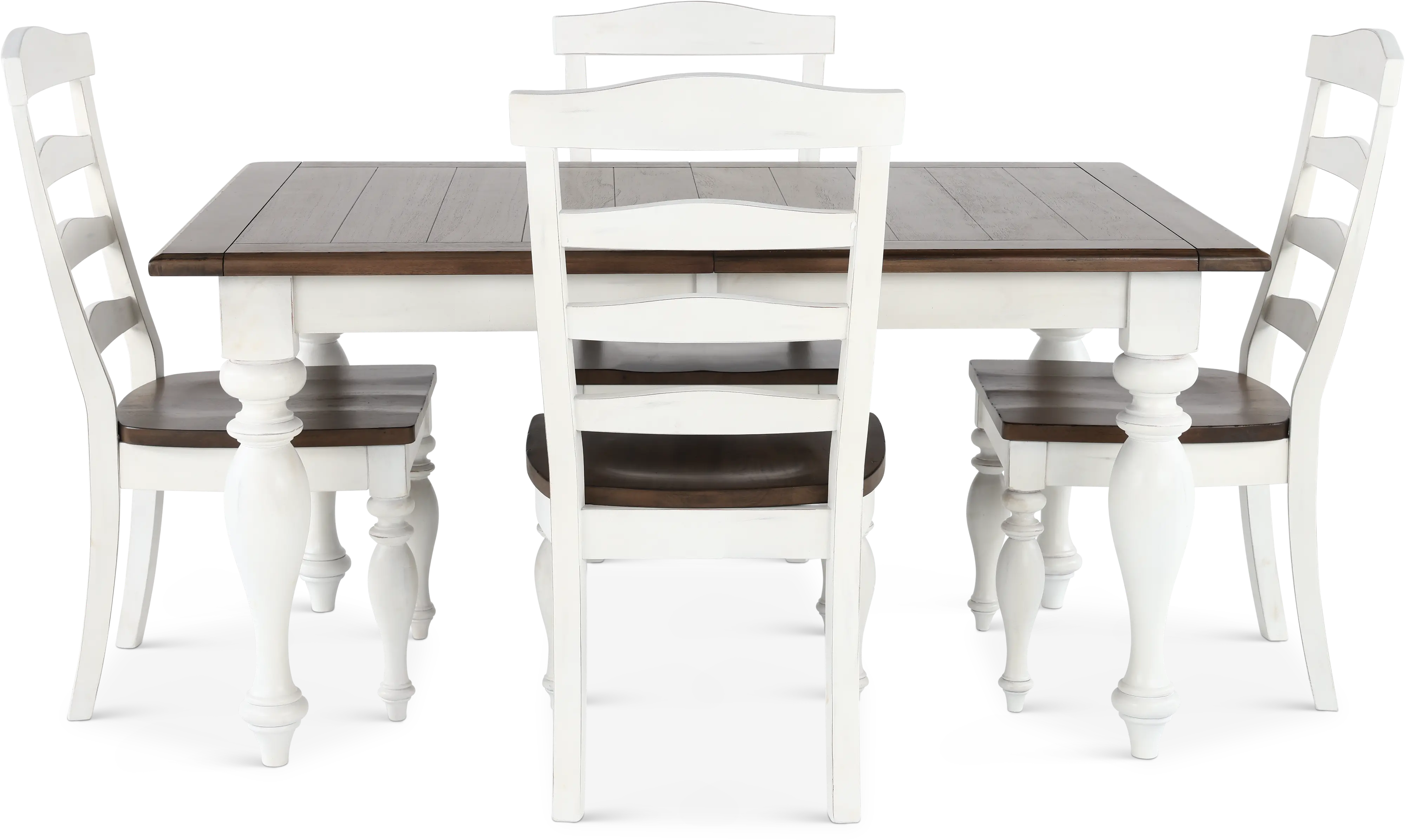 Pasadena White and Brown 5 Piece Dining Set-1