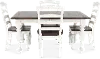 Pasadena White and Brown 5 Piece Dining Set