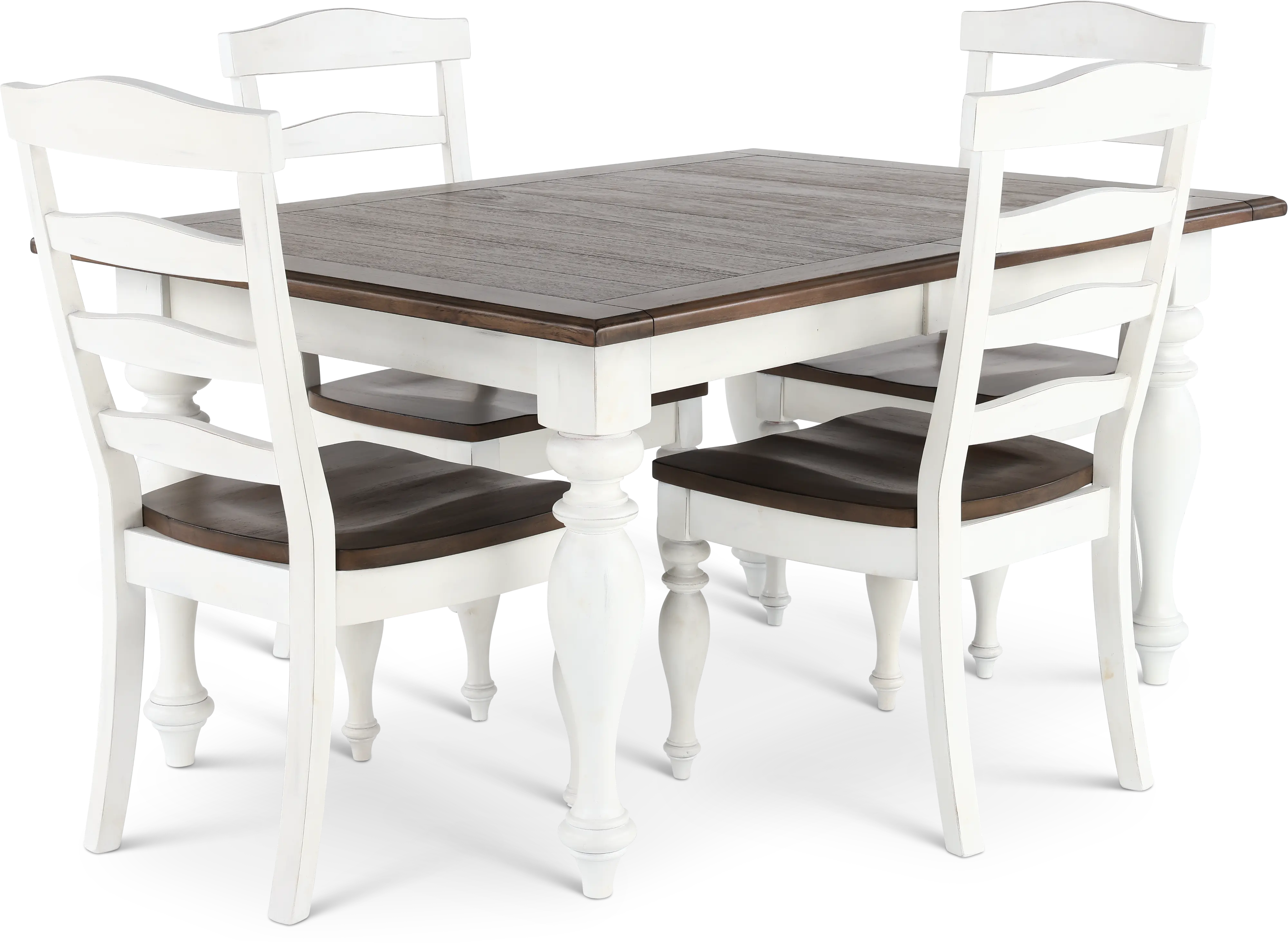 Pasadena White and Brown 5 Piece Dining Set-4