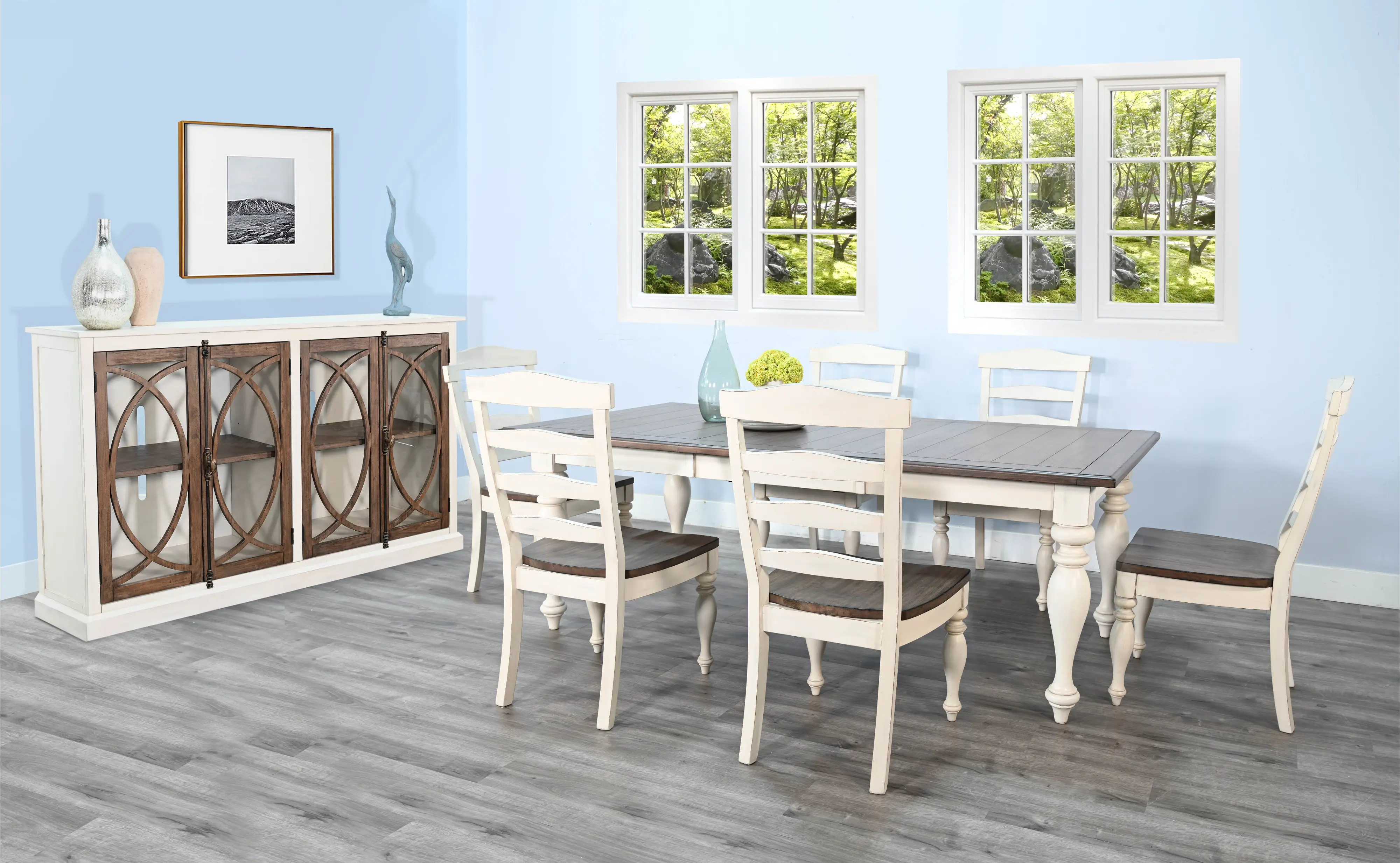Pasadena White and Brown 5 Piece Dining Set-9