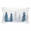 Blue, White, and Silver Christmas Tree Accent Pillow
