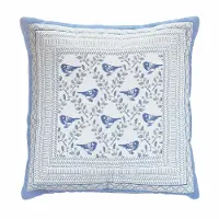 Comfort and Joy Blue and White Accent Pillow