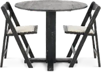 Beach Haven Black 3 Piece Drop-Leaf Dining Set