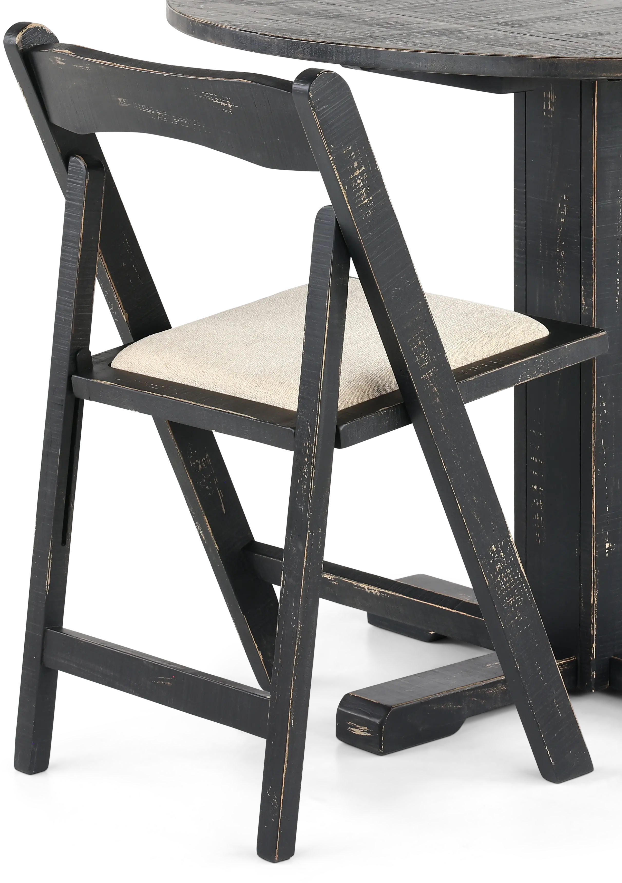 Beach Haven Black 3 Piece Drop-Leaf Dining Set-6