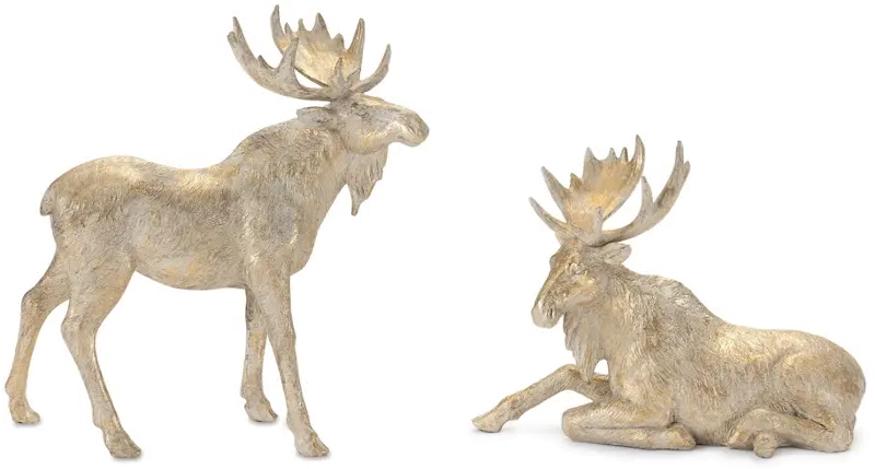 Assorted Golden Moose Figurines