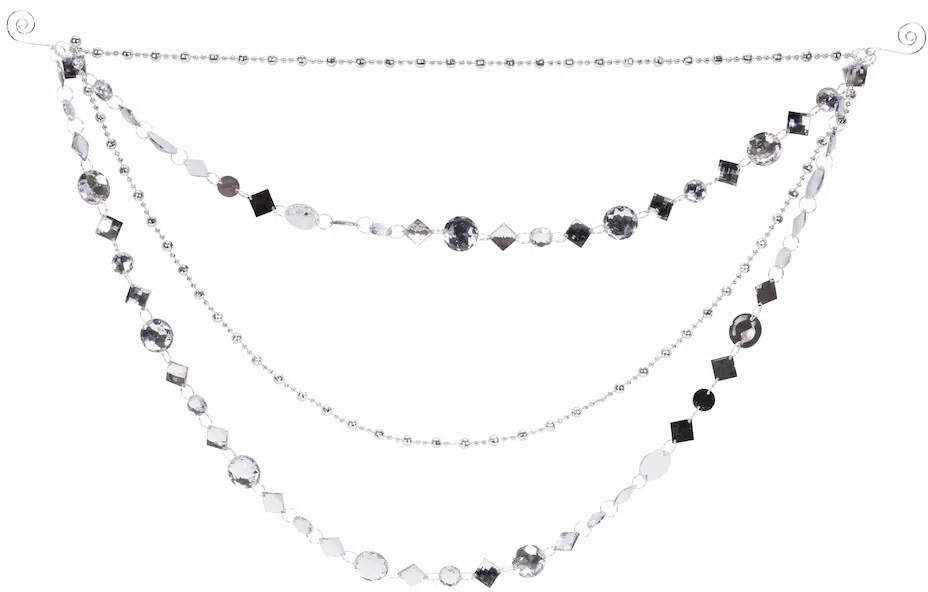 20  Silver Chain and Bean Garland-1