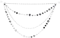 20  Silver Chain and Bean Garland