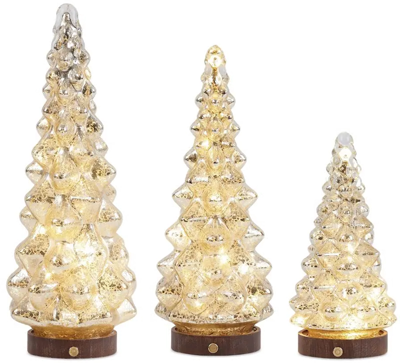 Small Golden Glass Tree with LED Light
