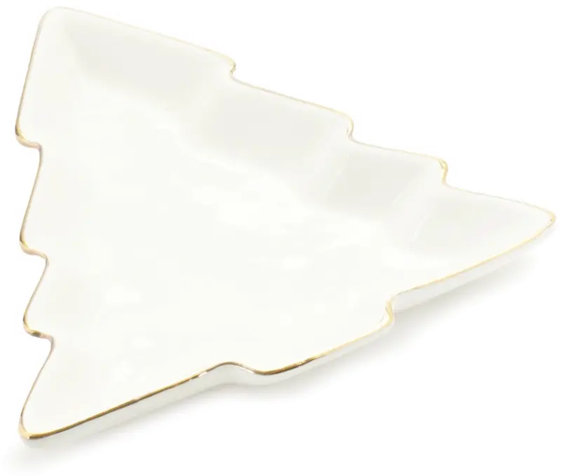 White and Gold Porcelain Tree Dish