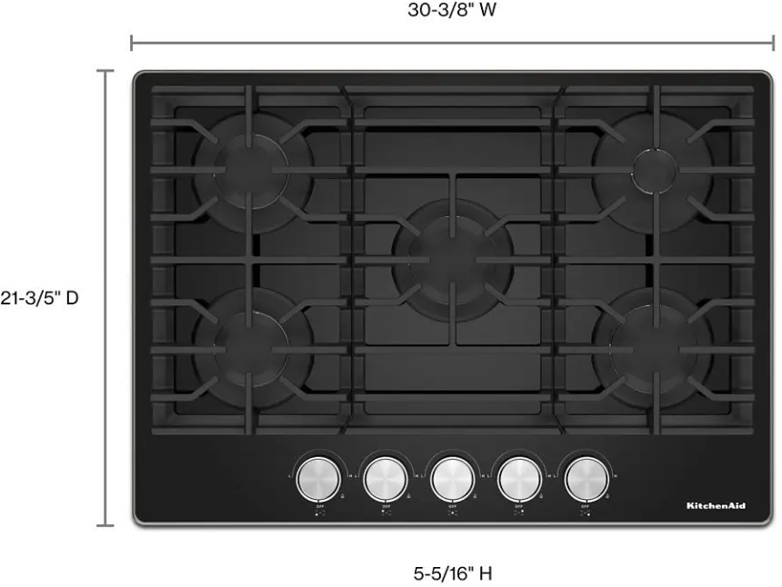 KCGG530PBL KitchenAid 30  5-Burner Gas Cooktop - Black-3
