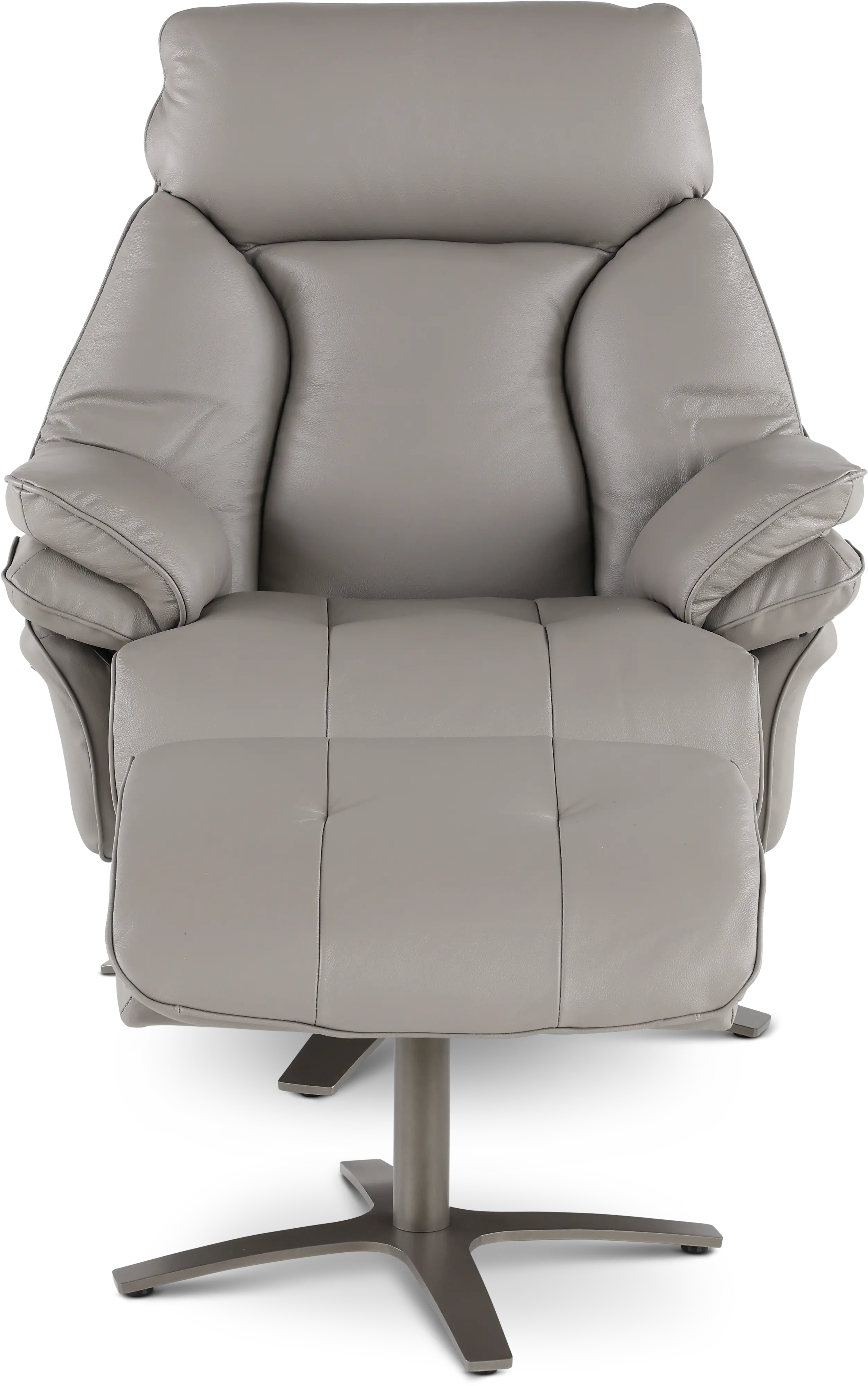 Seas Stone Leather Swivel Power Recliner with Ottoman-4
