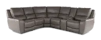 Seas Gray Leather 6 Piece Power Reclining Sectional
