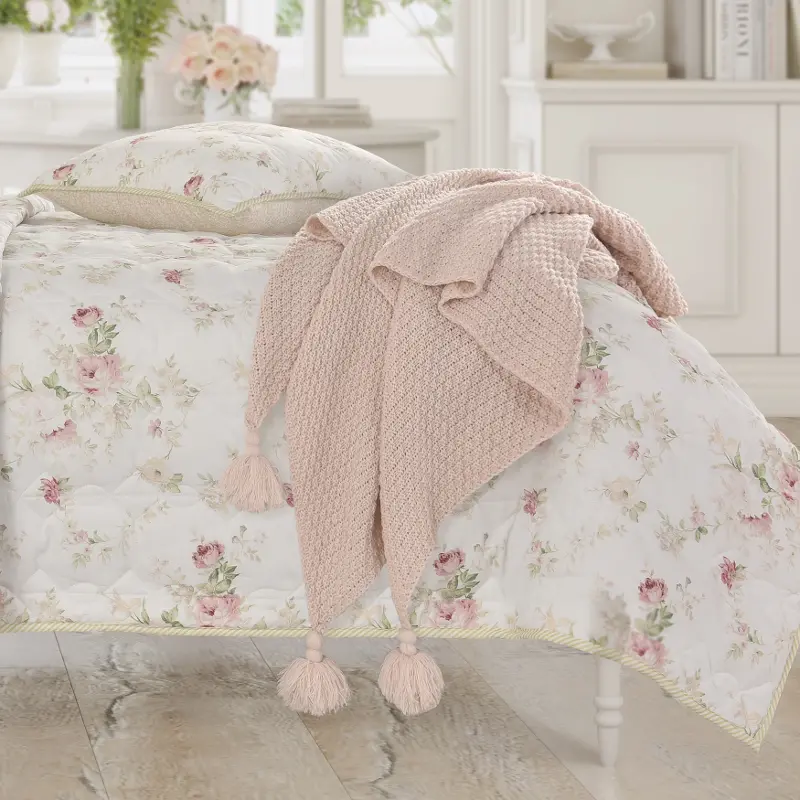 J. Queen Cottage Millie Layering Blush Throw
