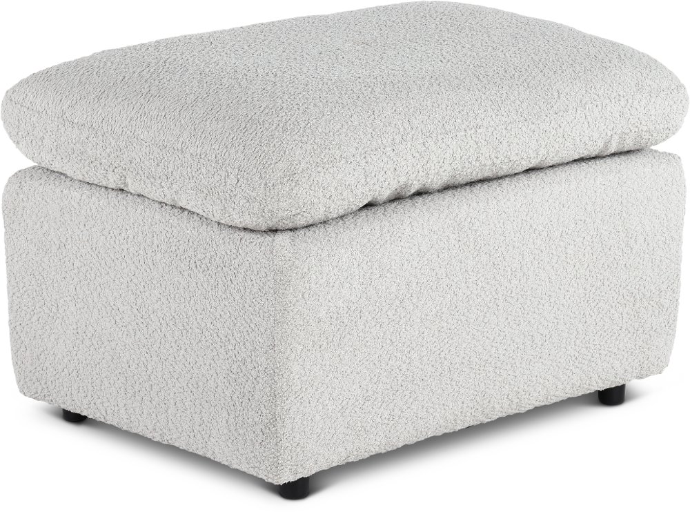 Plush Dolphin Light Gray Ottoman