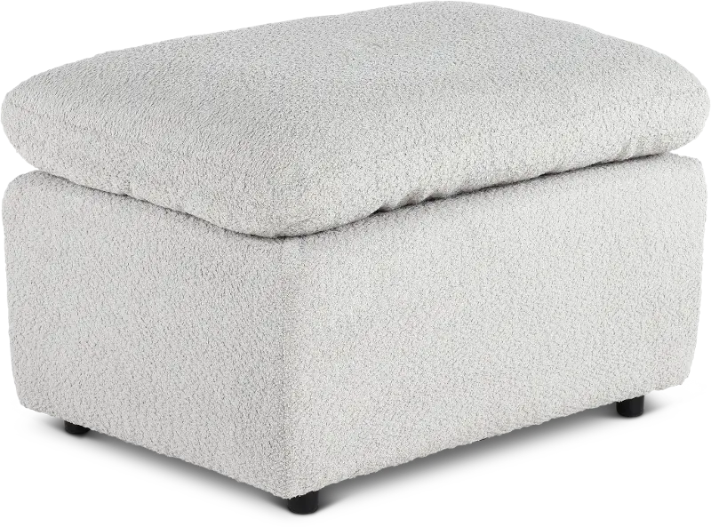 Plush Dolphin Light Gray Ottoman