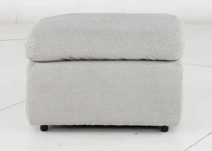 Plush Dolphin Light Gray Ottoman-4