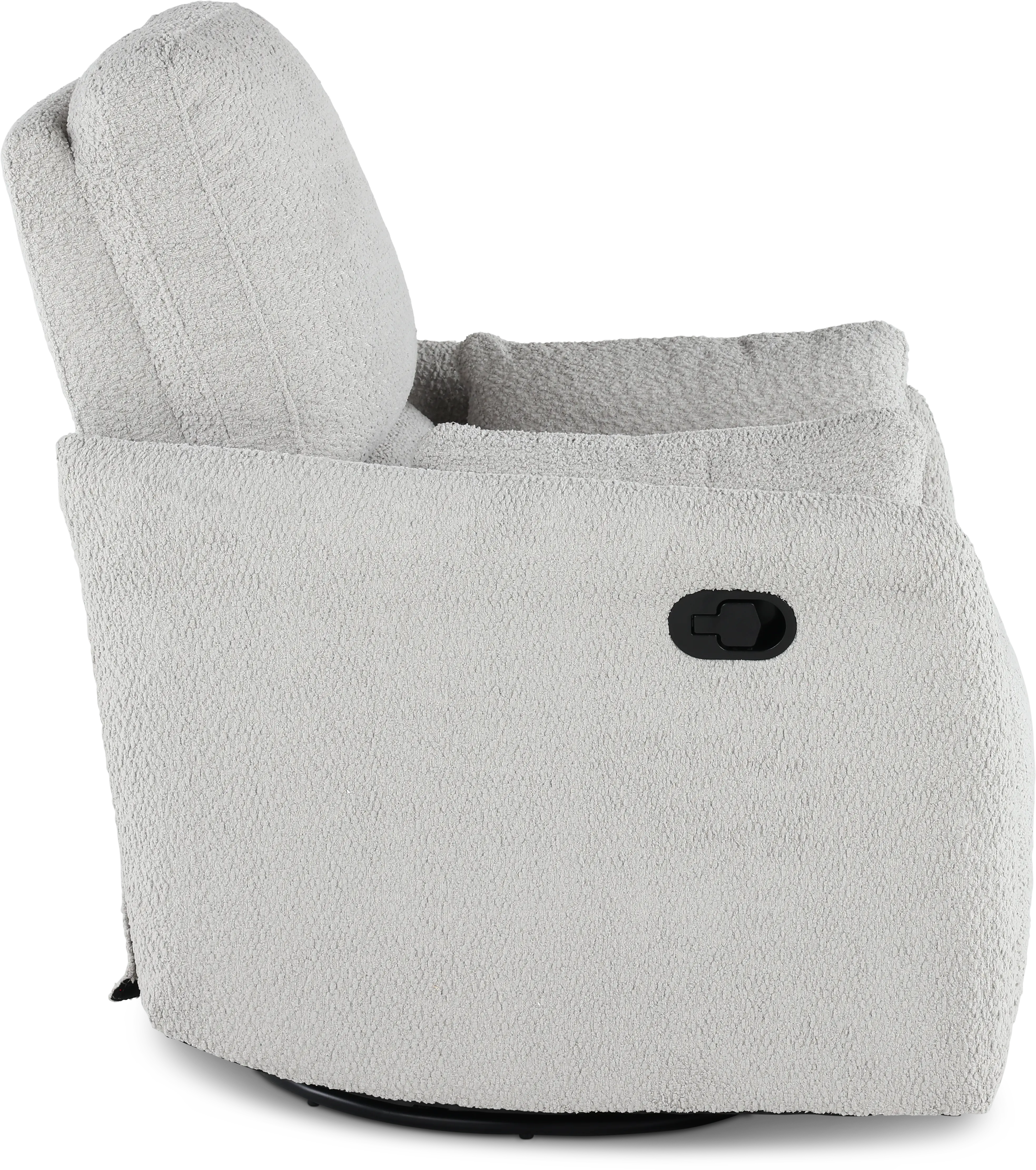 Plush Dolphin Light Gray Swivel Recliner-6