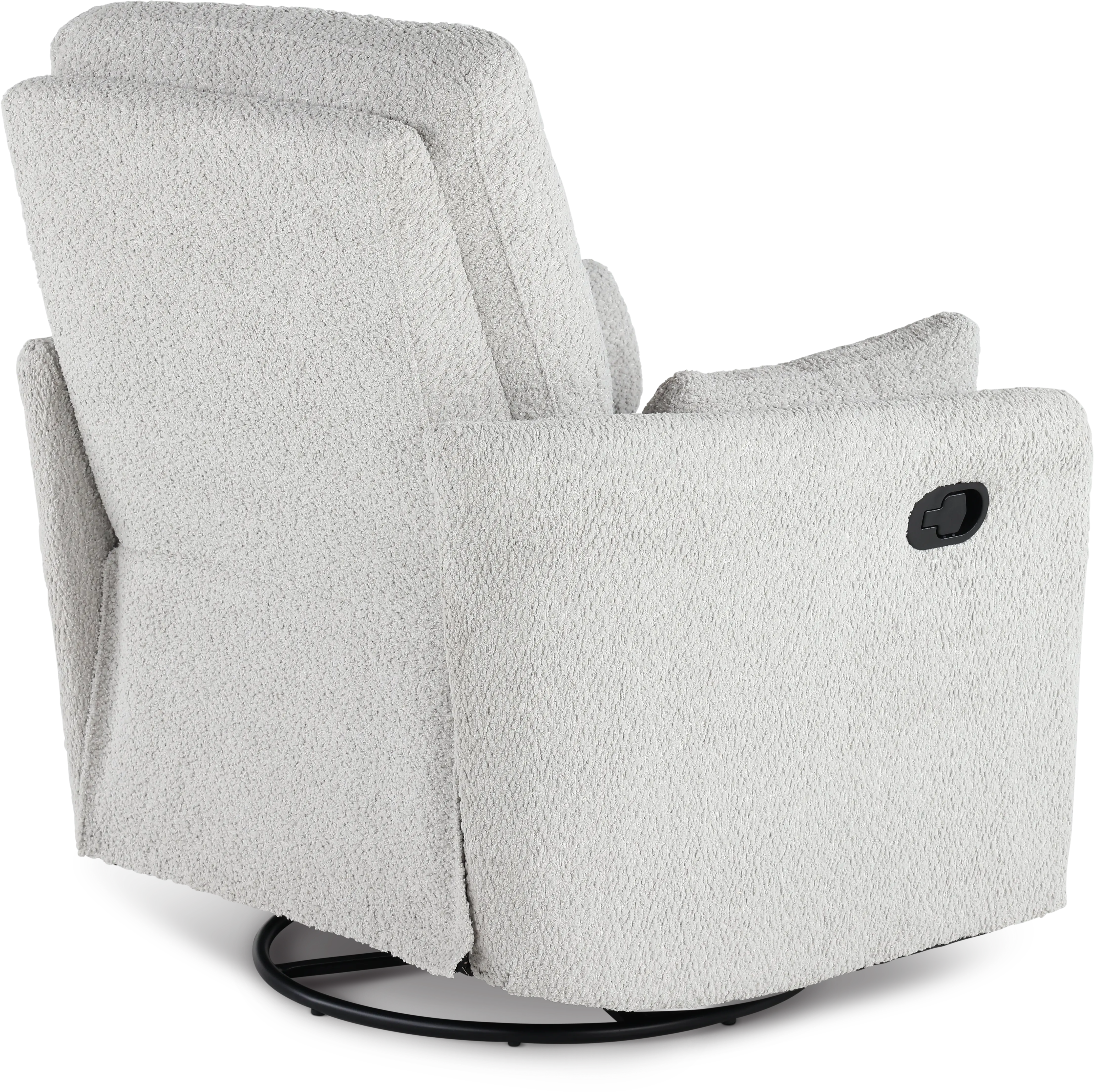 Plush Dolphin Light Gray Swivel Recliner-7