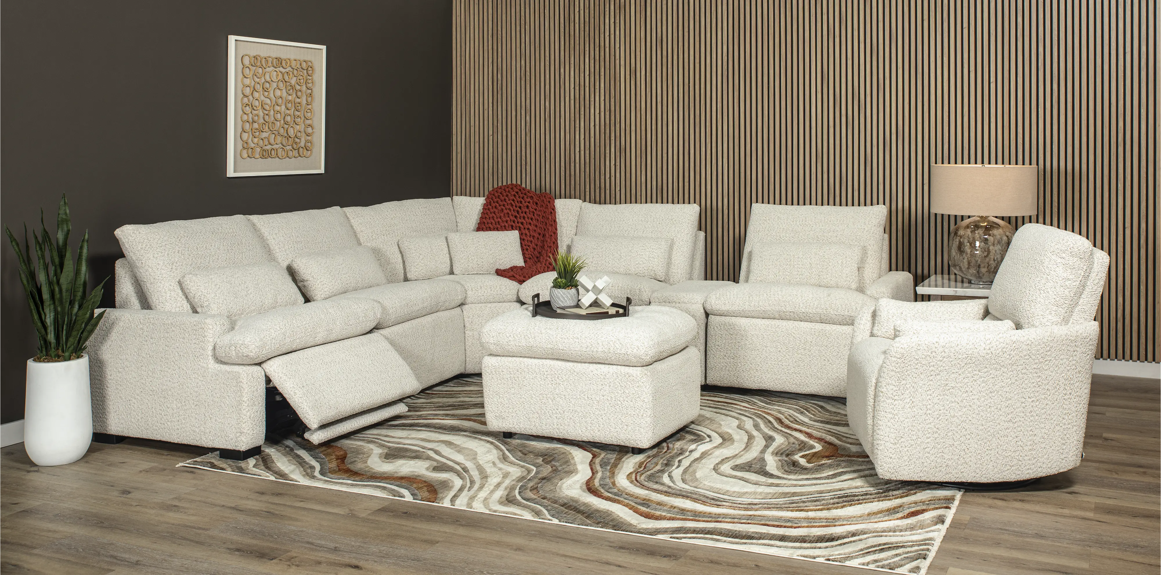 Plush River Rock Swivel Recliner-2