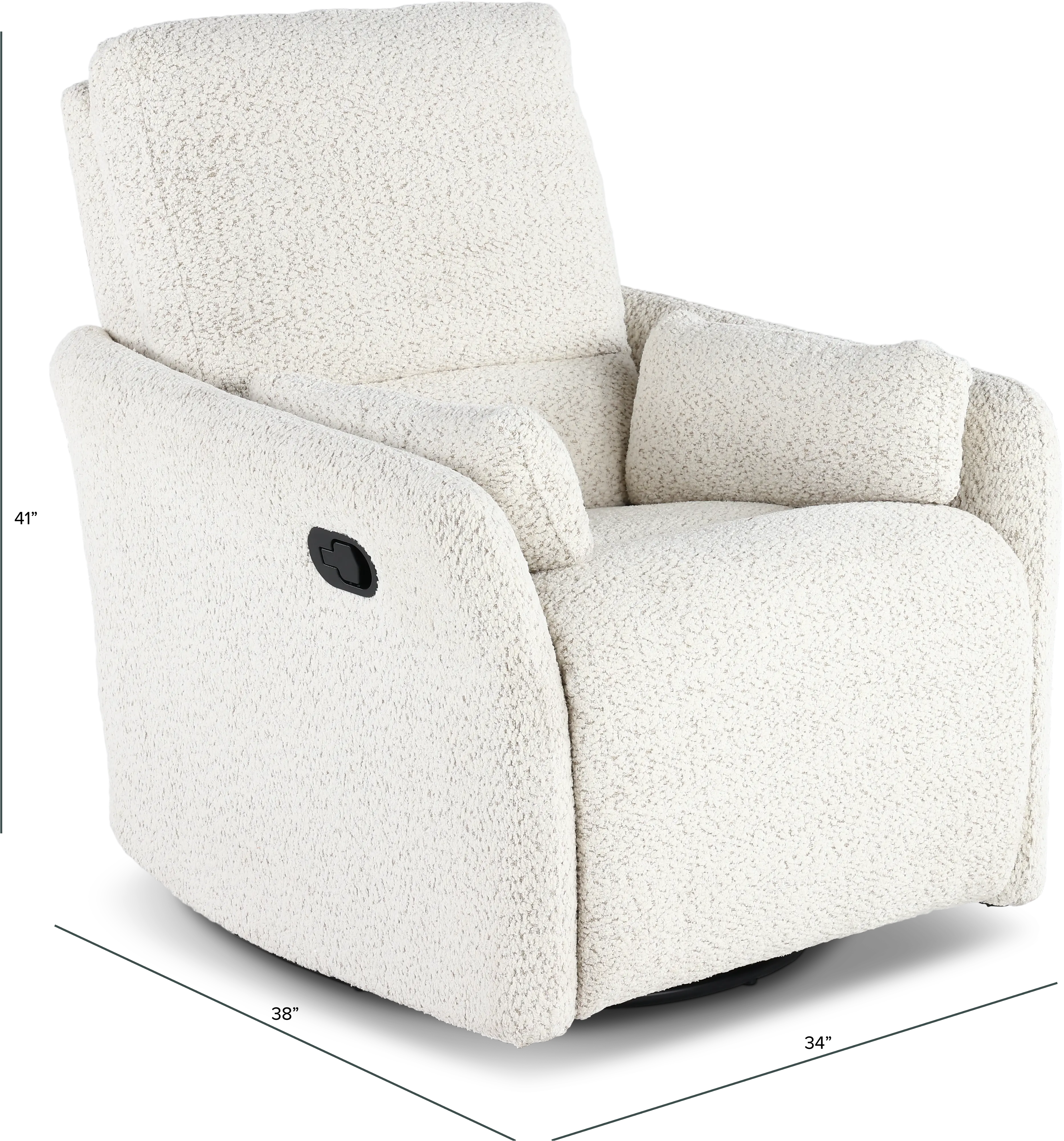 Plush River Rock Swivel Recliner-3