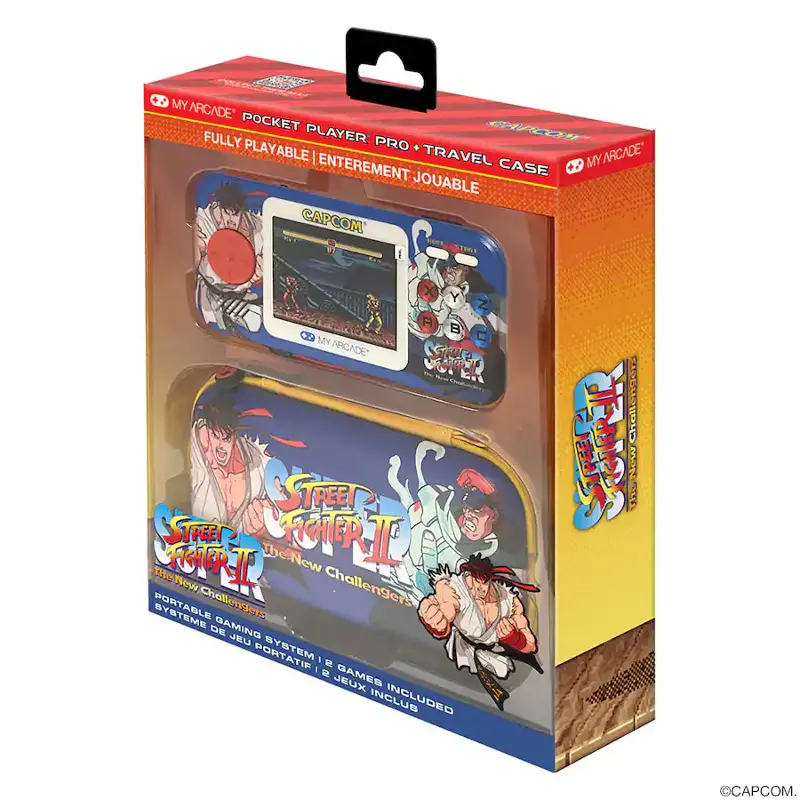 Super Street Fighter II Pocket Player Pro Portable Handheld Gaming System With Travel Case
