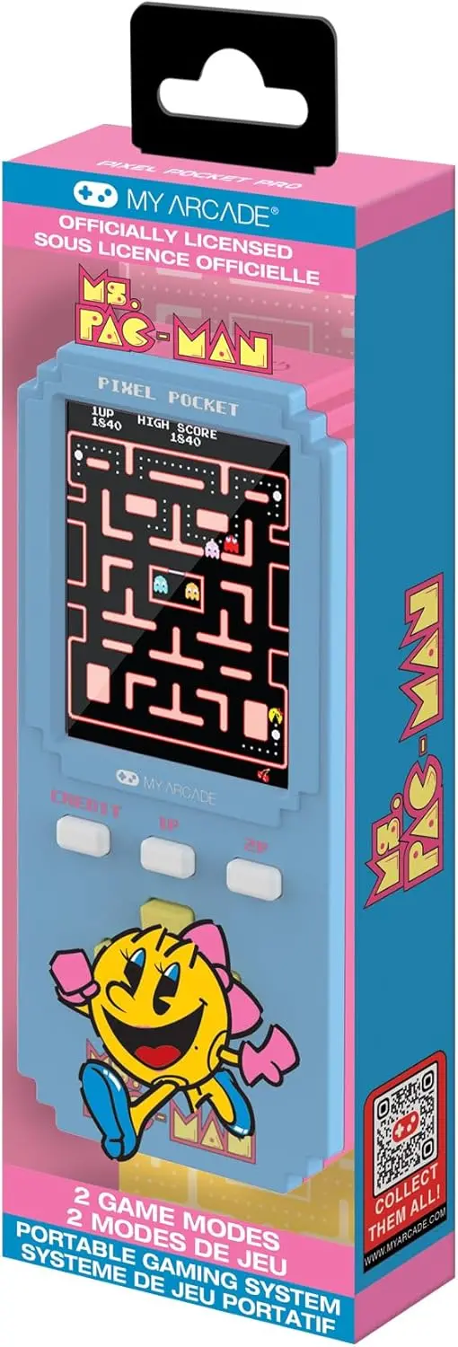 Ms. Pac-Man Pixel Pocket Pro Portable Keychain Arcade-1