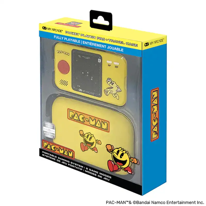 Pac-Man Pocket Player Pro Portable Handheld Gaming System with Travel Case
