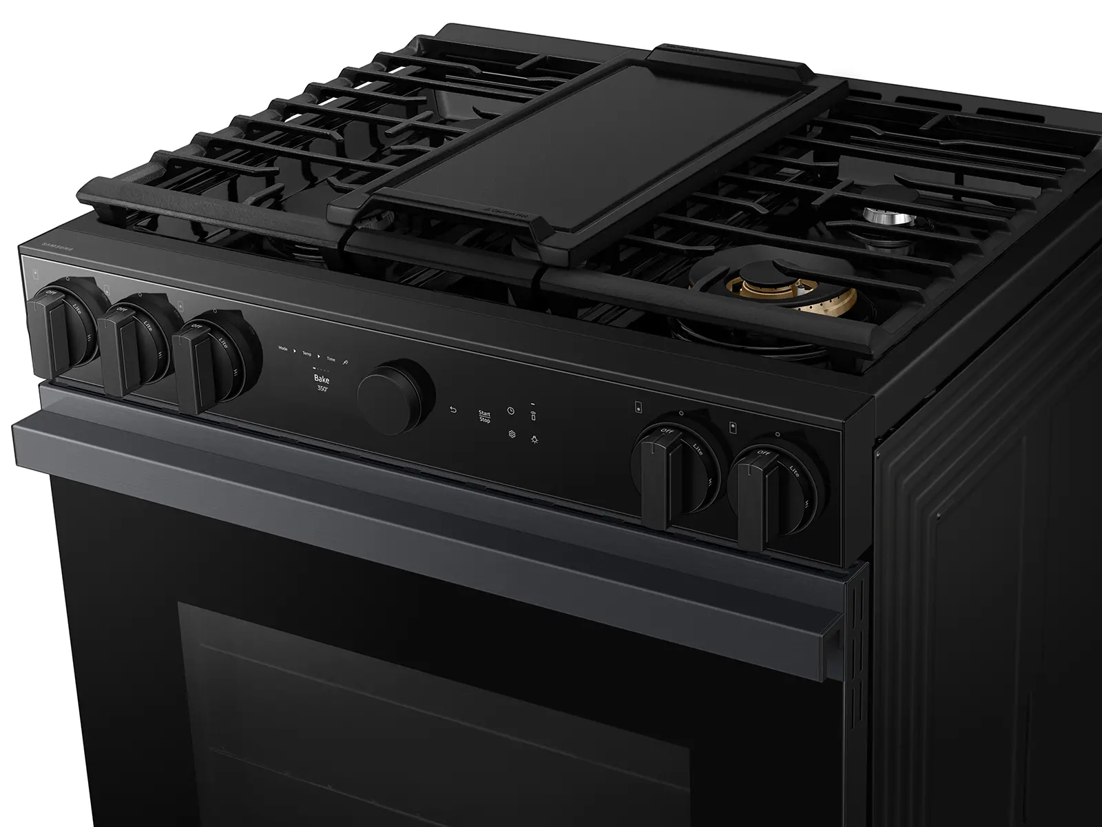 NSG6DG8500MT Samsung Bespoke 5-Burner Smart Slide-In Gas Range with Air Sous Vide & Air Fry - Matte Black Steel-10