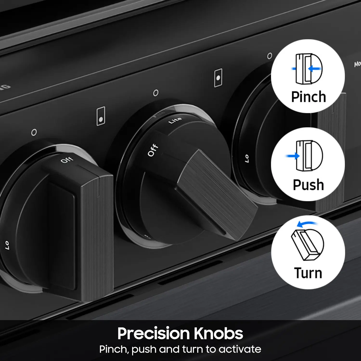 NSG6DG8500MT Samsung Bespoke 5-Burner Smart Slide-In Gas Range with Air Sous Vide & Air Fry - Matte Black Steel-5