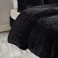 Maela Black Twin 2-Piece Duvet Set
