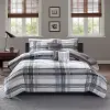 Rudy White and Black Plaid Queen/Full 5-Piece Comforter Set