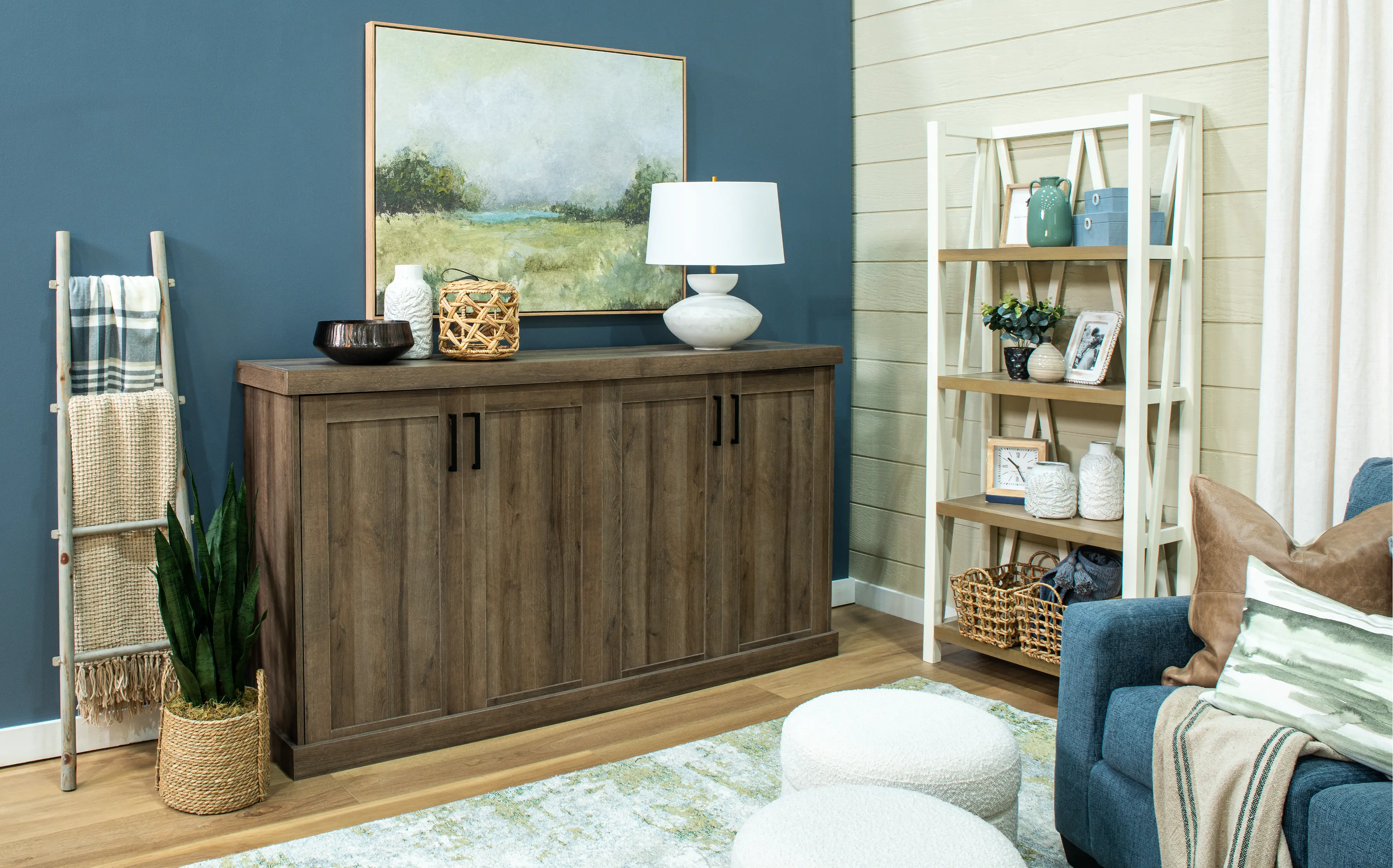 Roberts Oak Twin Murphy Bed-11